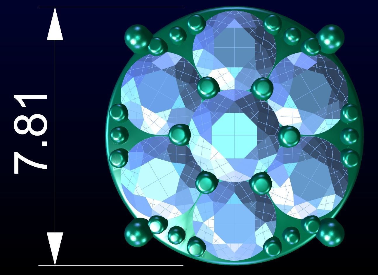 Diamond Stud earring 3D print model_2