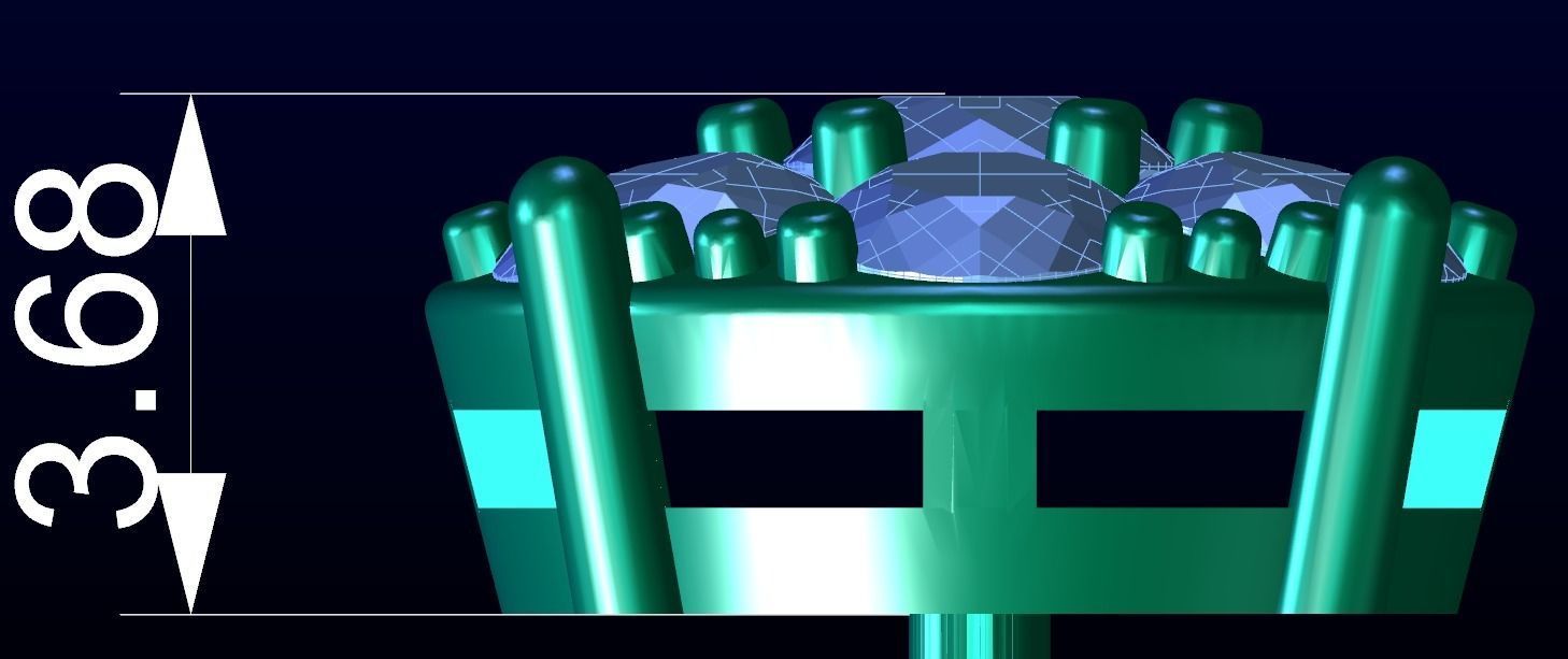 Diamond Stud earring 3D print model_3