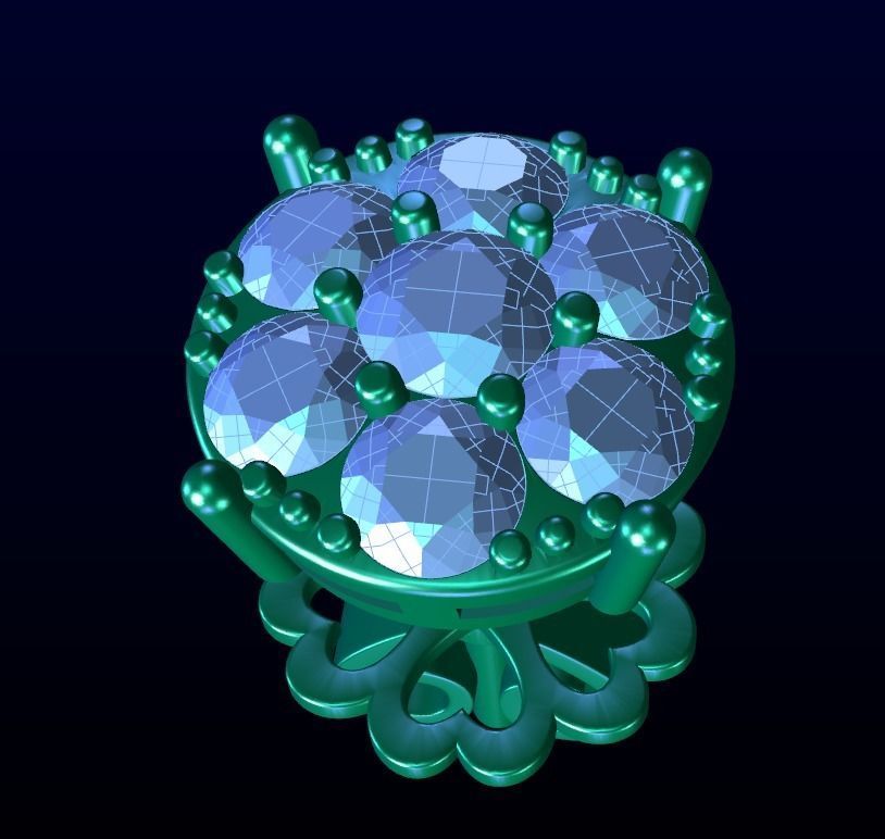 Diamond Stud earring 3D print model_6