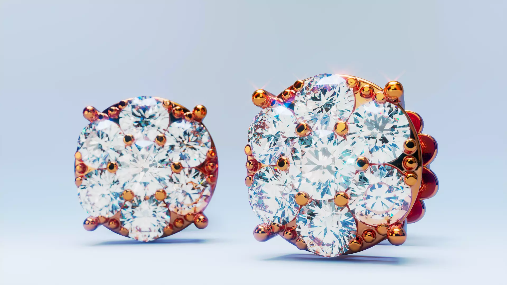 Diamond Stud earring 3D print model_0