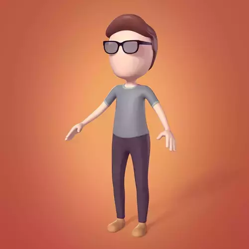 Cartoon Man - Stickman with High Quality IK and FK Rig Low-poly 3D model