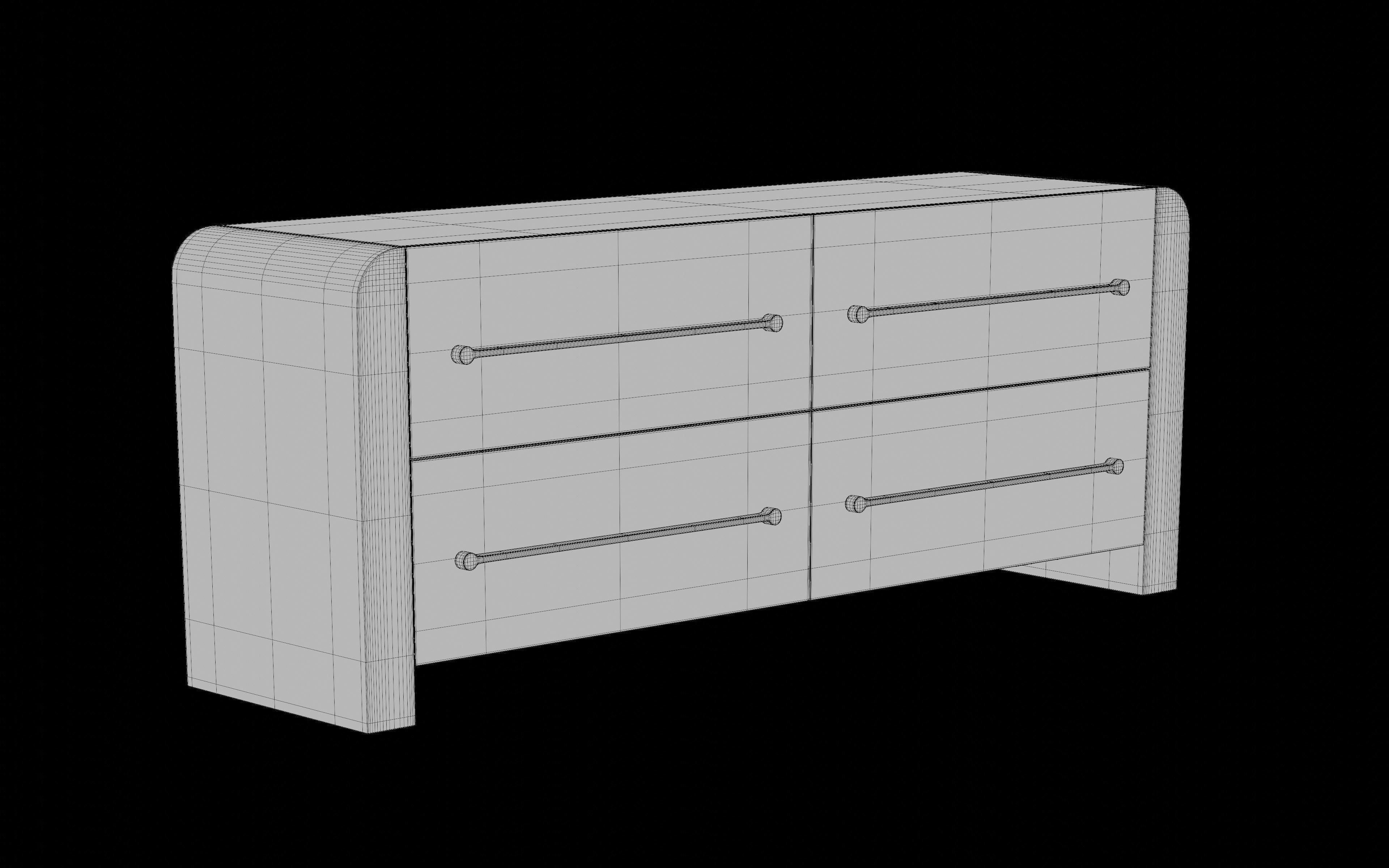 Wooden chest of drawers 3D model_9