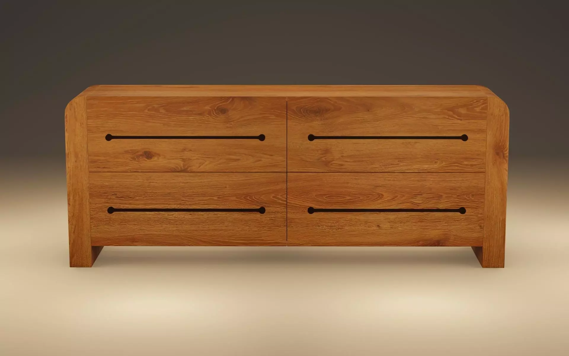 Wooden chest of drawers 3D model_0