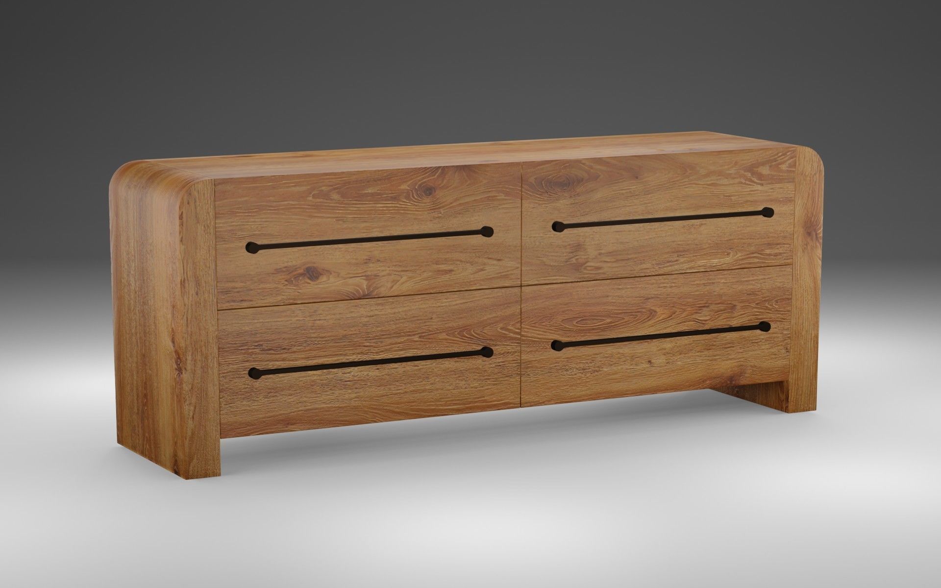 Wooden chest of drawers 3D model_4