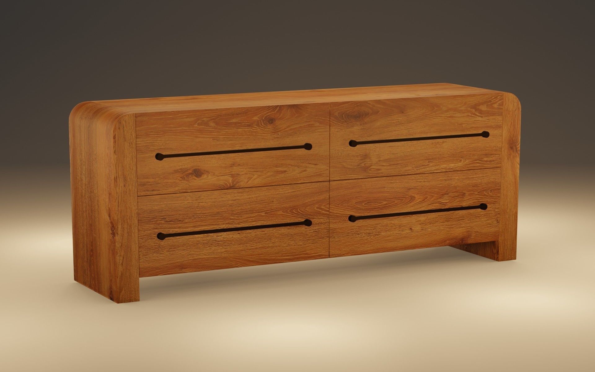 Wooden chest of drawers 3D model_3