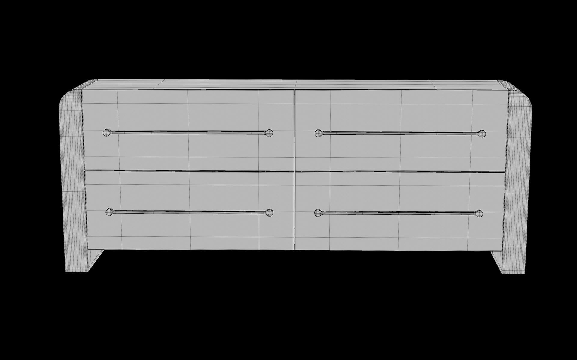 Wooden chest of drawers 3D model_12