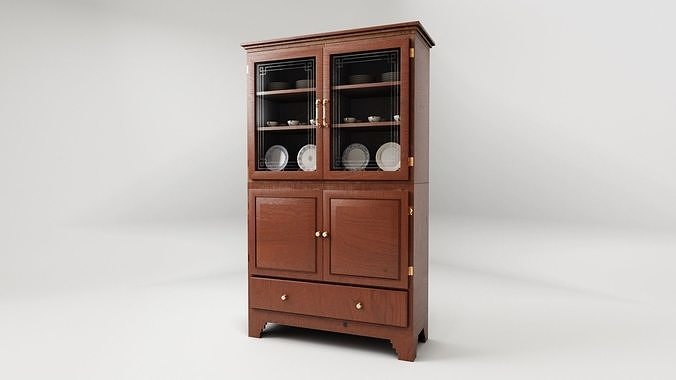 Antique Wood Cabinet 3D model