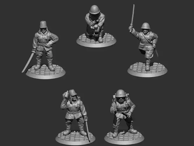 Japan soldier ww2 28 mm 3D print model collection 