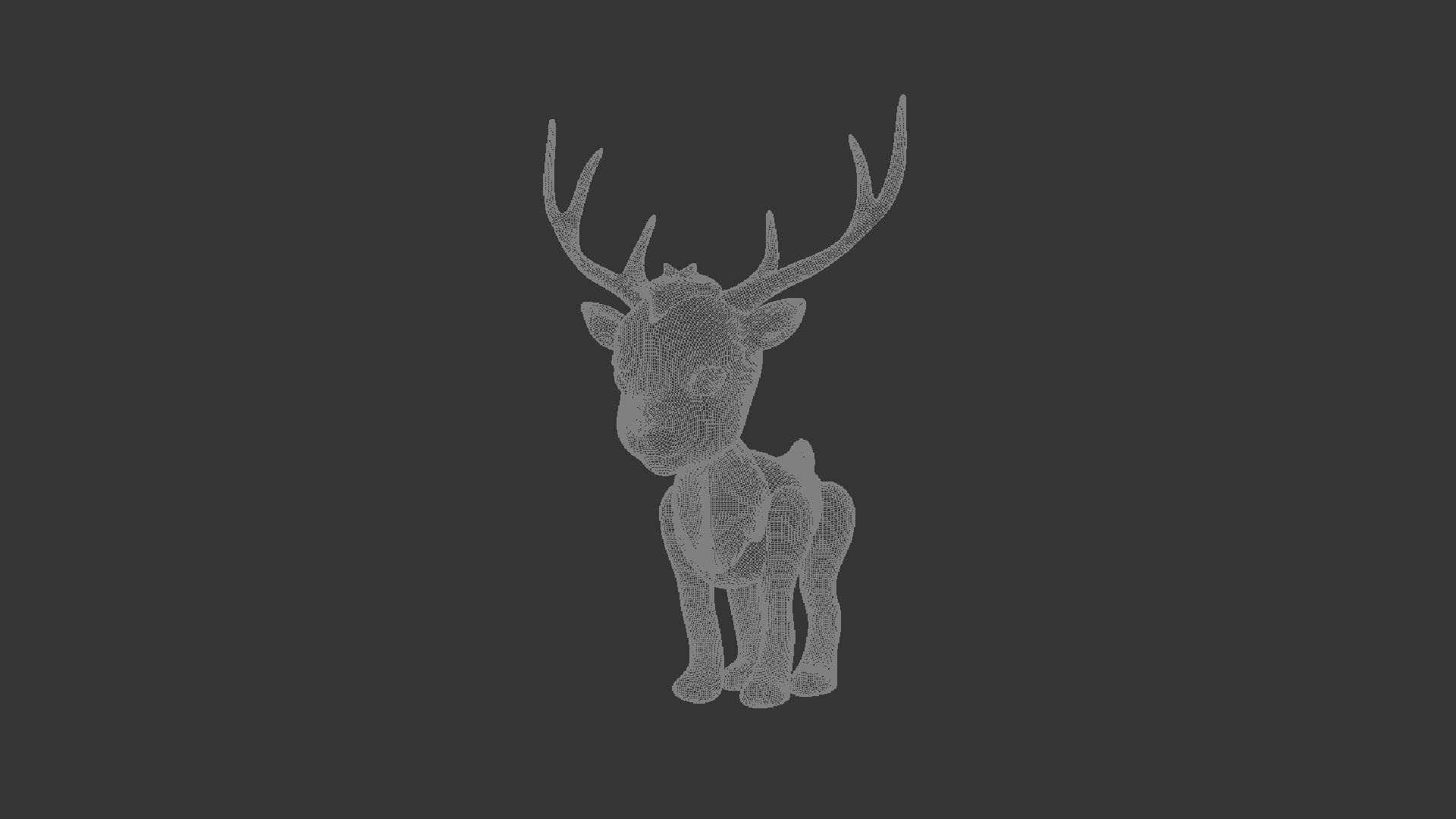Cute Reindeer Low-poly 3D model_5