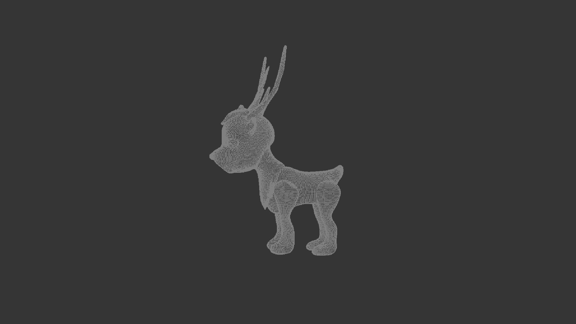 Cute Reindeer Low-poly 3D model_6