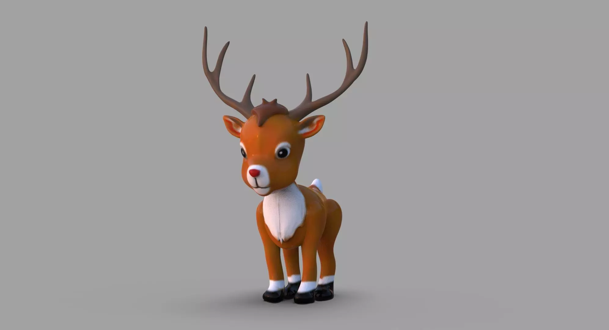 Cute Reindeer Low-poly 3D model_0