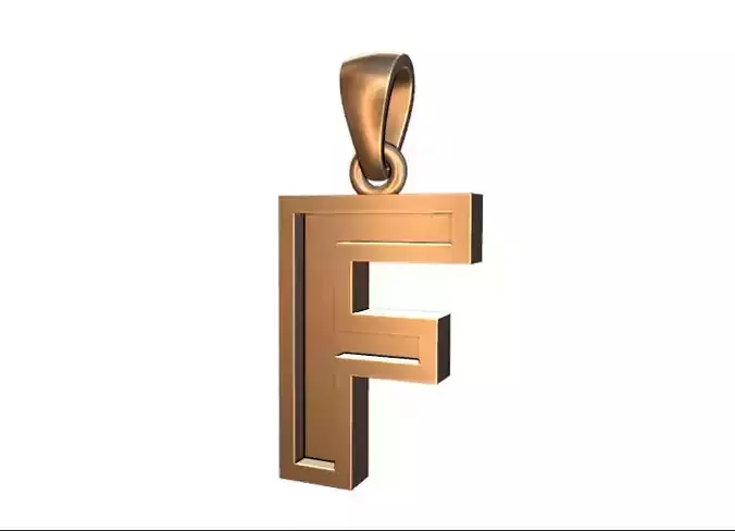 marquee style initial letter F pendant