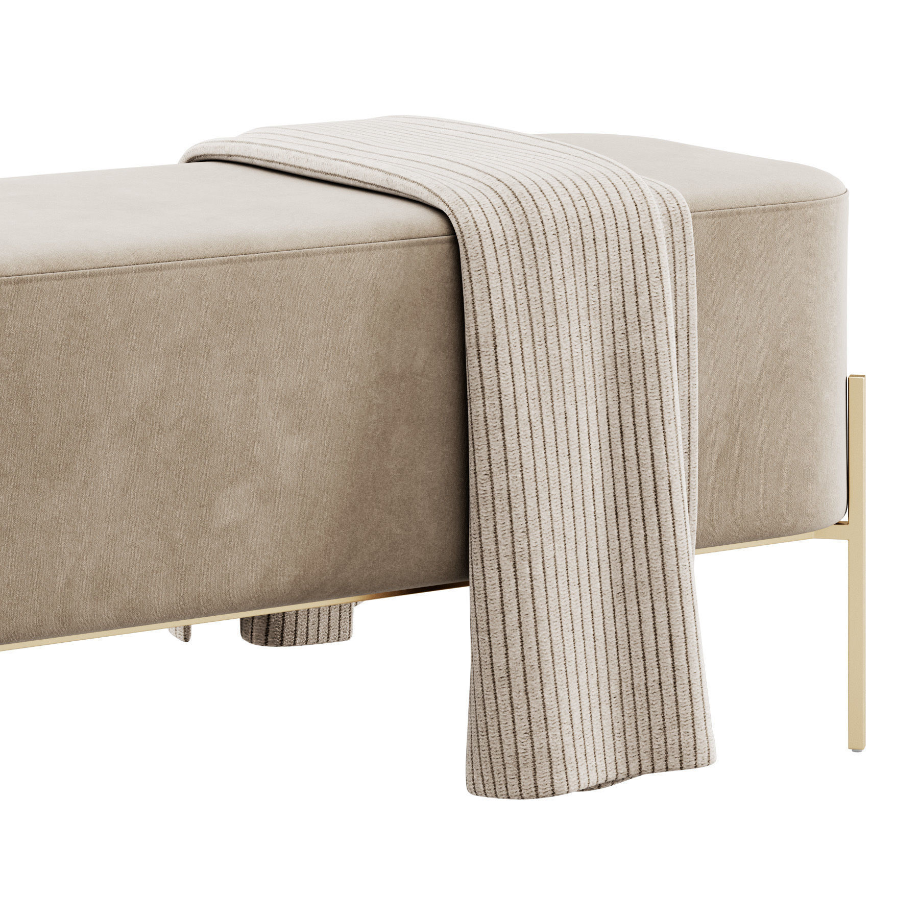 Harper Upholstered Bench 900mm by Westwing 3D model_3