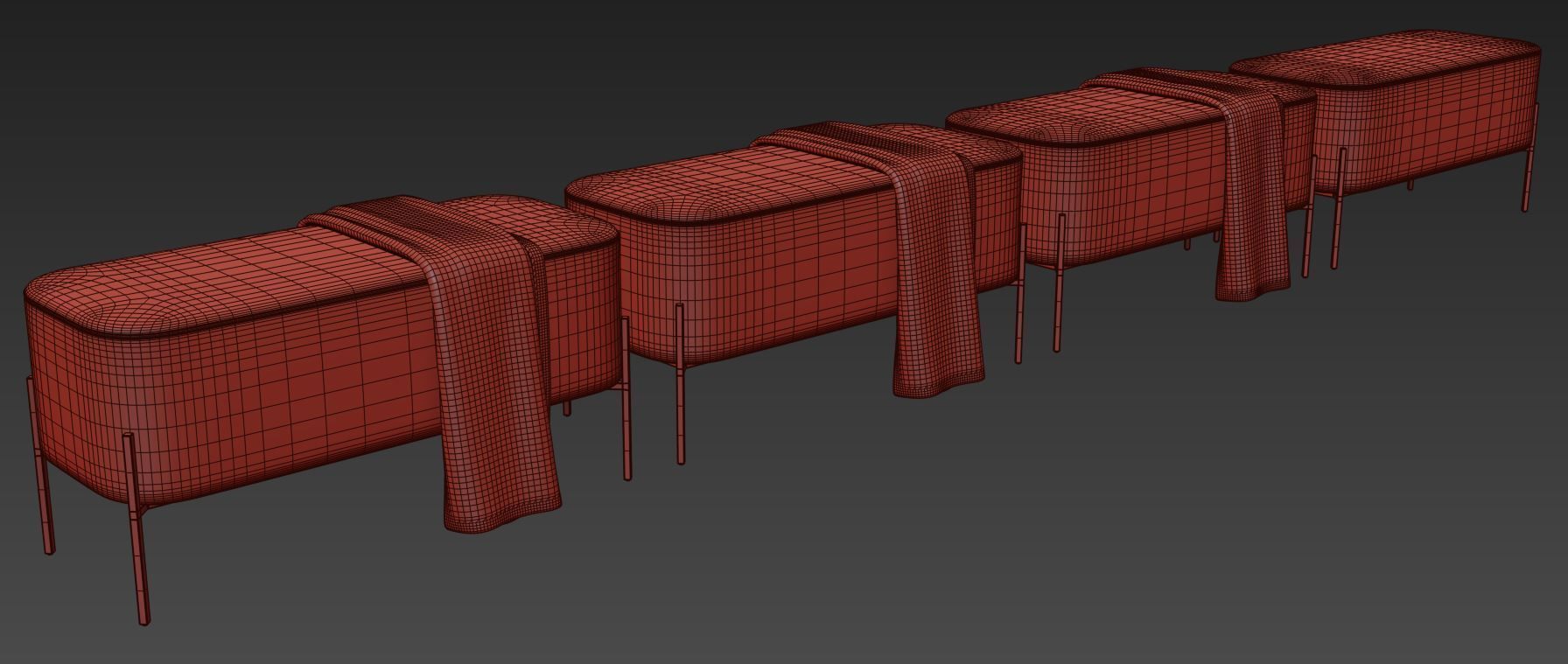 Harper Upholstered Bench 900mm by Westwing 3D model_13