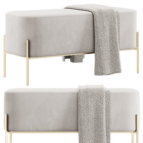 Harper Upholstered Bench 900mm by Westwing 3D model 3