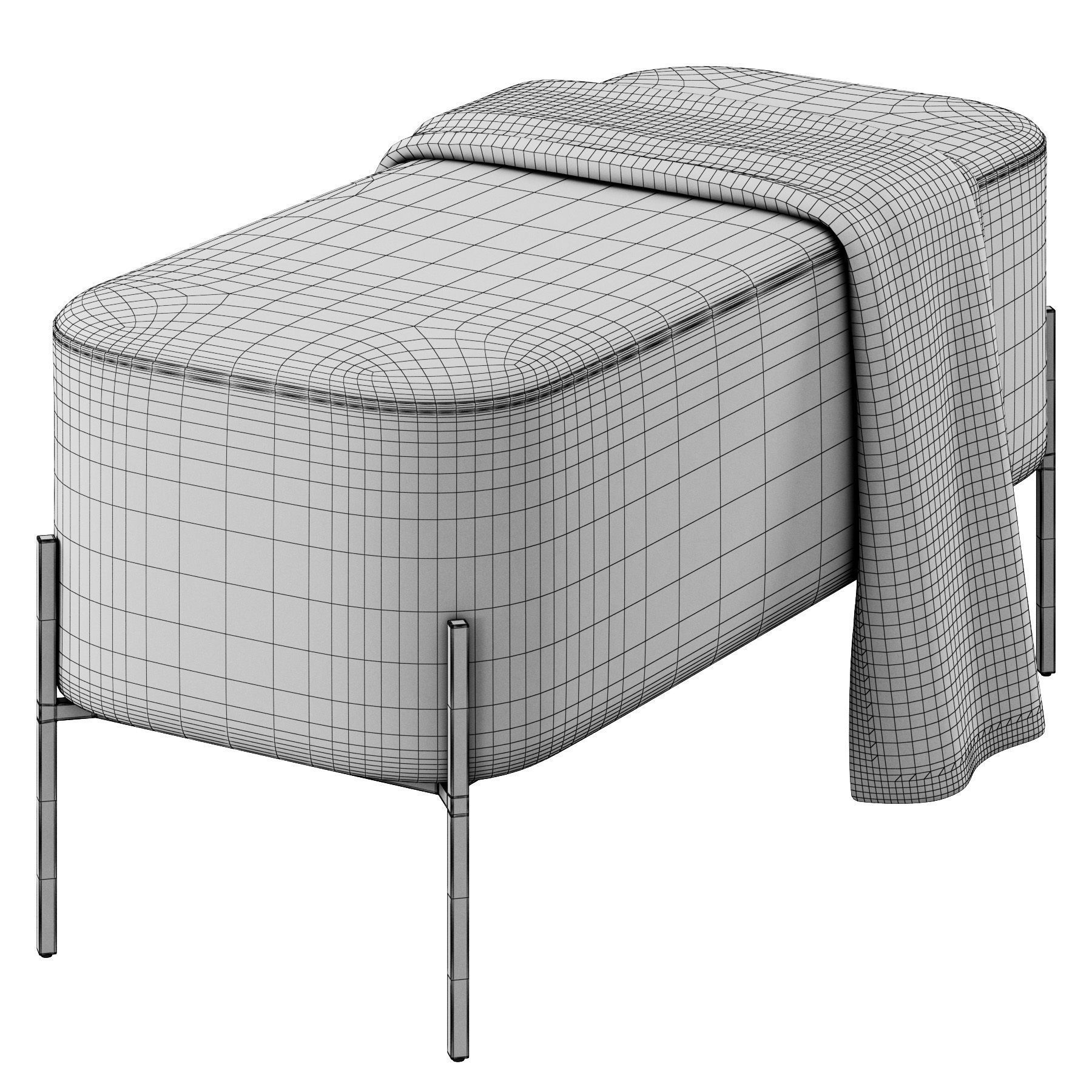 Harper Upholstered Bench 900mm by Westwing 3D model_5