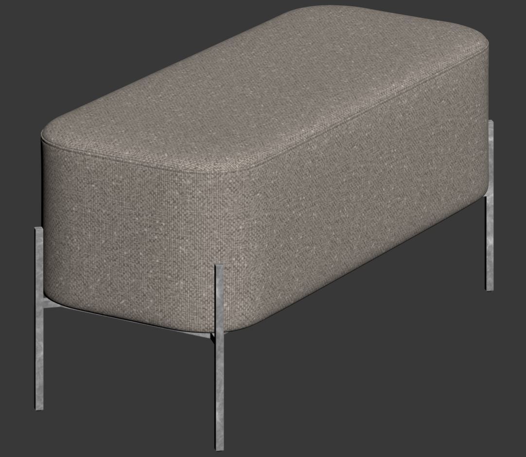 Harper Upholstered Bench 900mm by Westwing 3D model_22