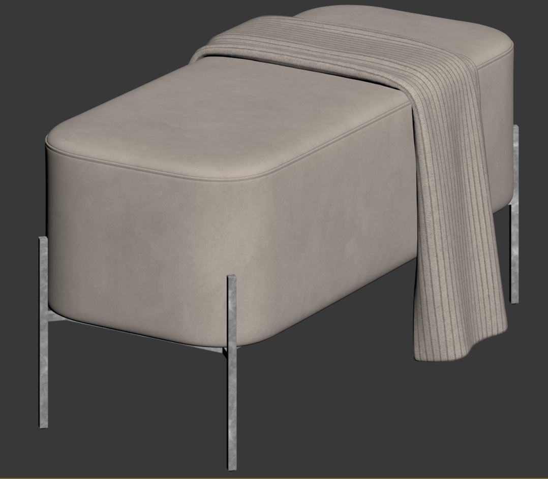Harper Upholstered Bench 900mm by Westwing 3D model_20