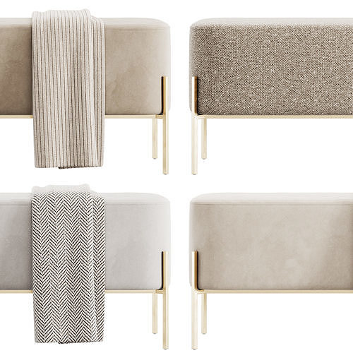 Harper Upholstered Bench 900mm by Westwing 3D model 5