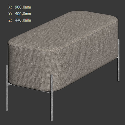 Harper Upholstered Bench 900mm by Westwing 3D model 7