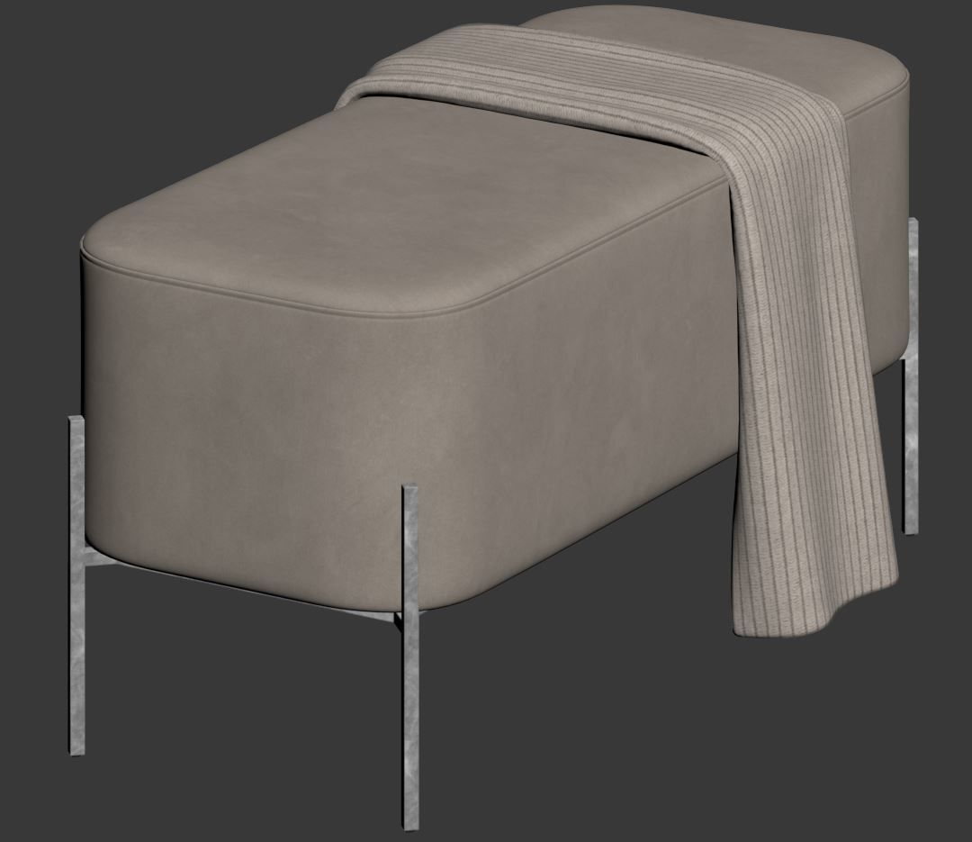 Harper Upholstered Bench 900mm by Westwing 3D model_19