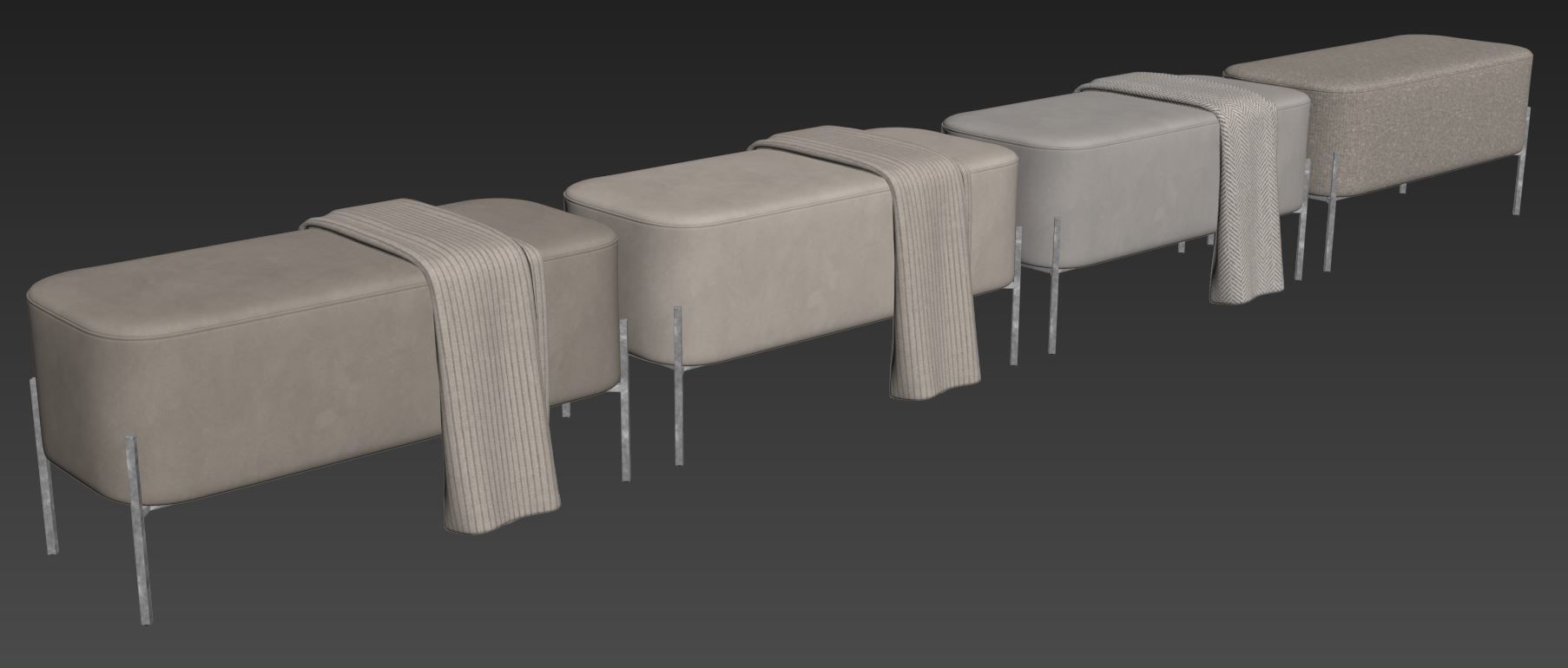 Harper Upholstered Bench 900mm by Westwing 3D model_11