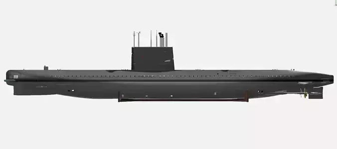 Dolfijn Class 3 Cylinder Submarine for RC use at 1-50 scale 3D print model