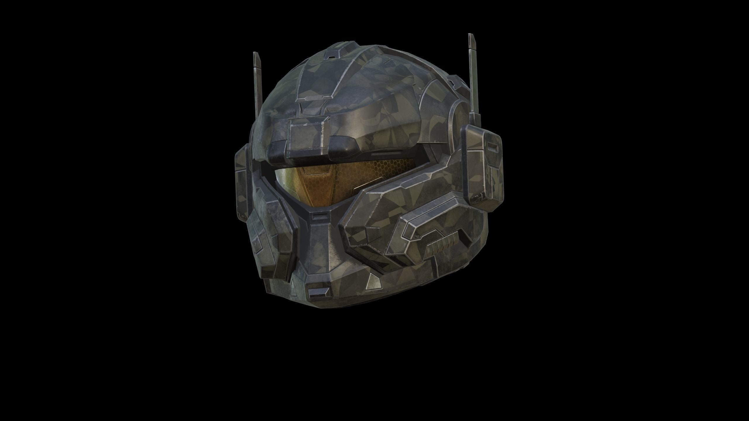 Sci-Fi Helmet 3D model Low-poly 3D model_1