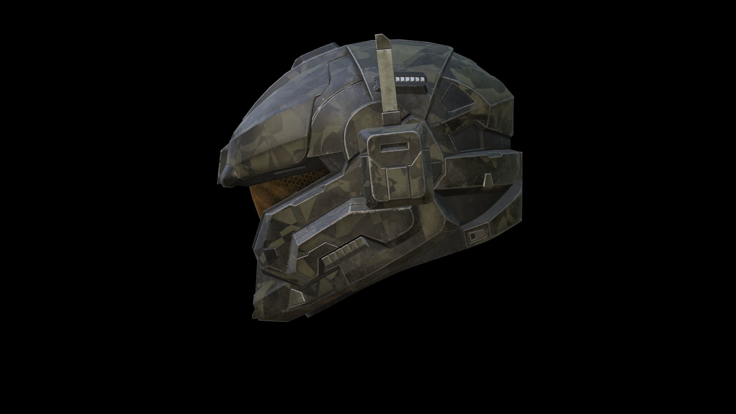Sci-Fi Helmet 3D model Low-poly 3D model_4
