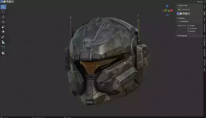 Sci-Fi Helmet 3D model