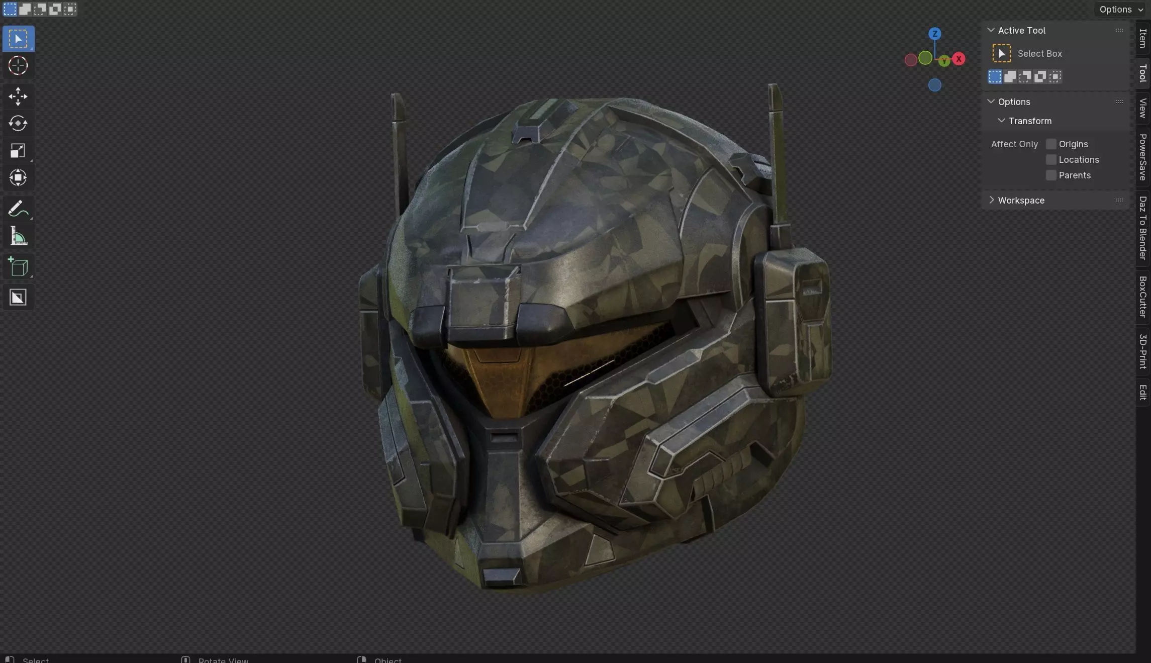 Sci-Fi Helmet 3D model Low-poly 3D model_0