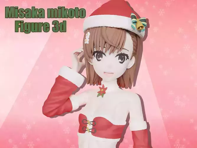 Mikoto misaka santa ver figure 3d 3D print model