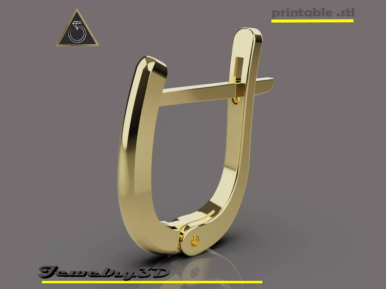 Printable simple Earring STL Free 3D print model