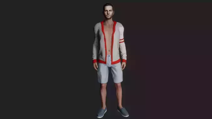 3D Model of a Stylish Young Man in Casual Attire