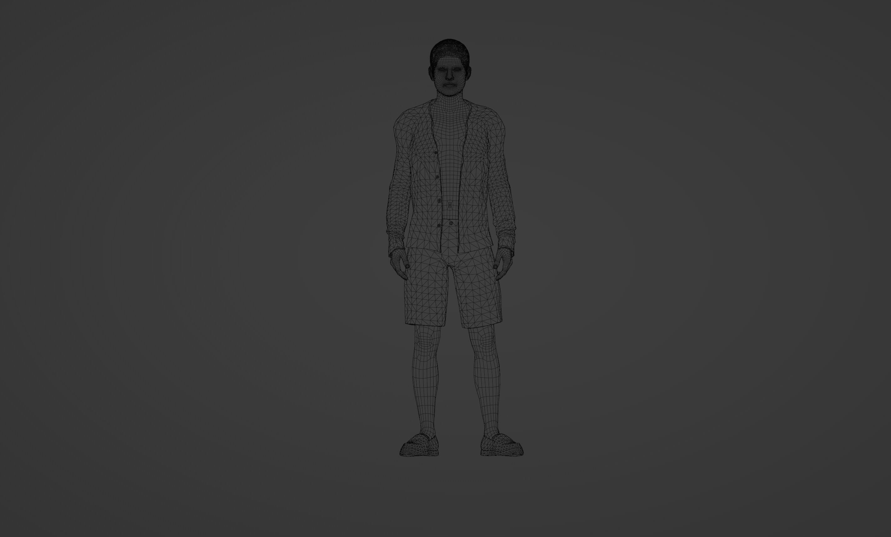 3D Model of a Stylish Young Man in Casual Attire 3D model_7