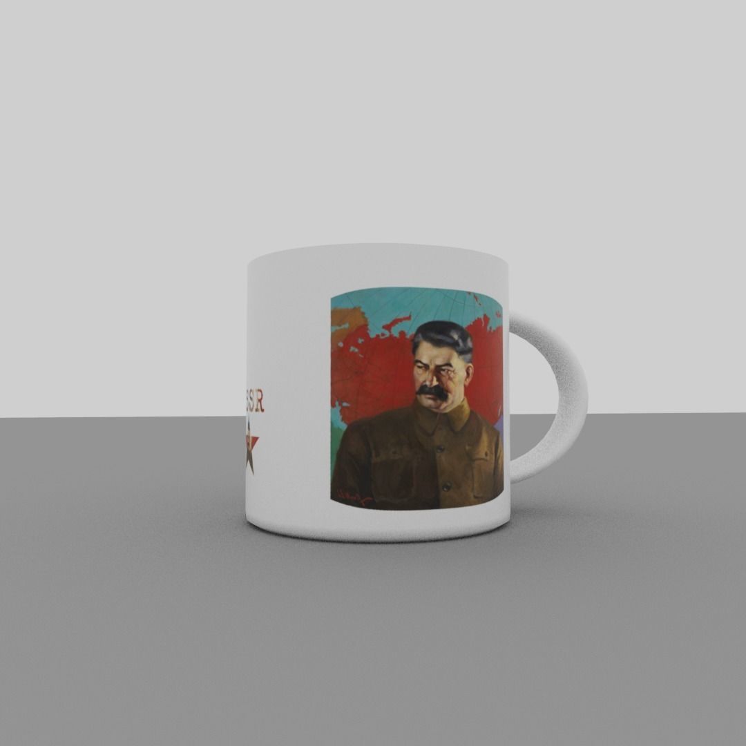 Joseph Stalin mug Low-poly 3D model_9