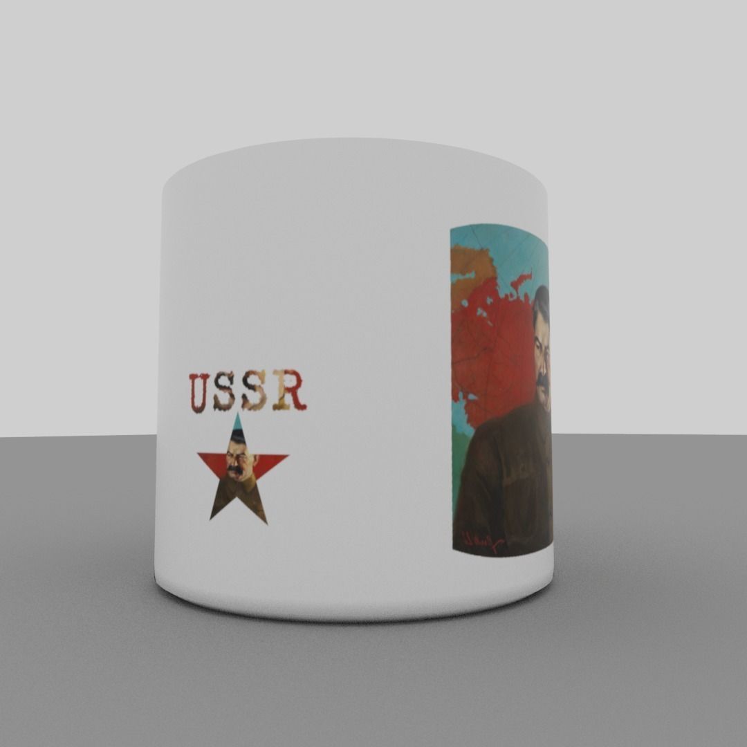 Joseph Stalin mug Low-poly 3D model_17