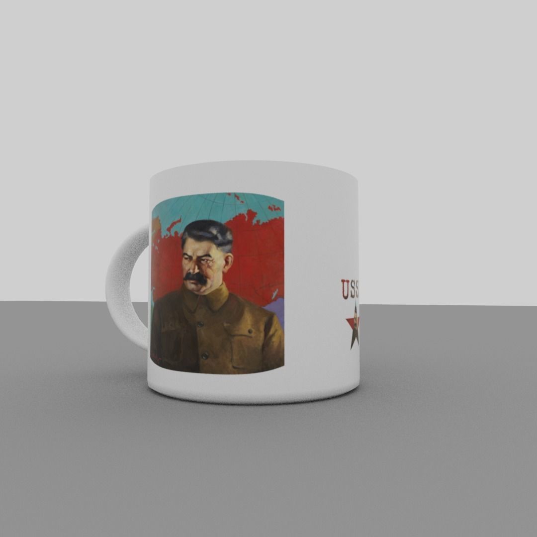 Joseph Stalin mug Low-poly 3D model_6