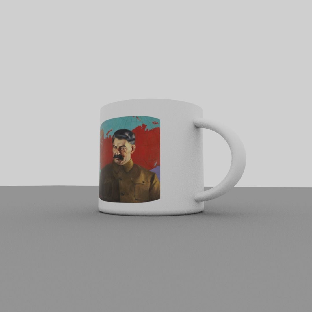 Joseph Stalin mug Low-poly 3D model_14