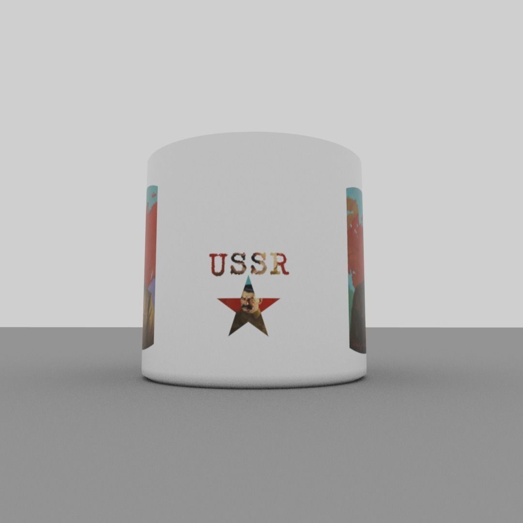 Joseph Stalin mug Low-poly 3D model_12