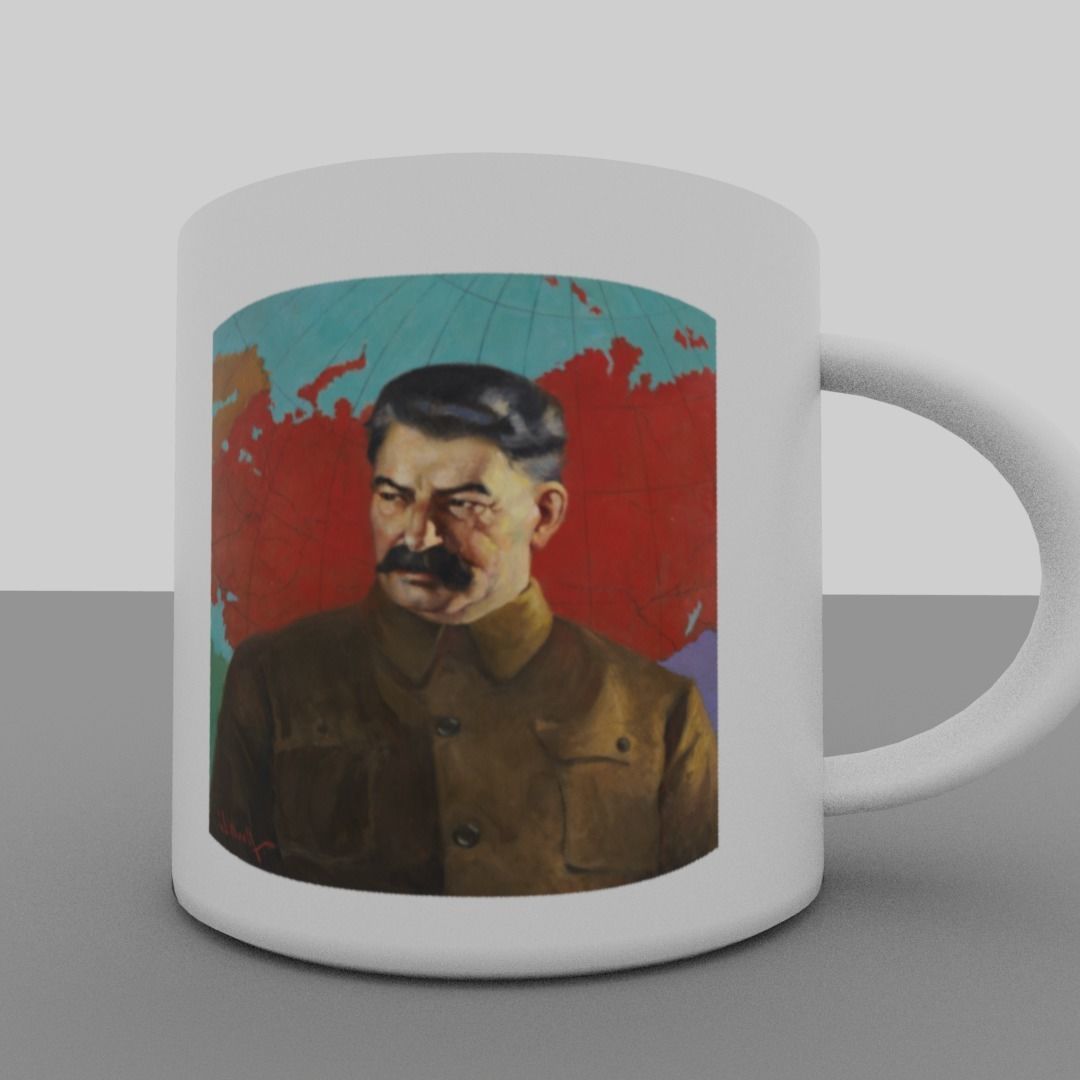 Joseph Stalin mug Low-poly 3D model_13