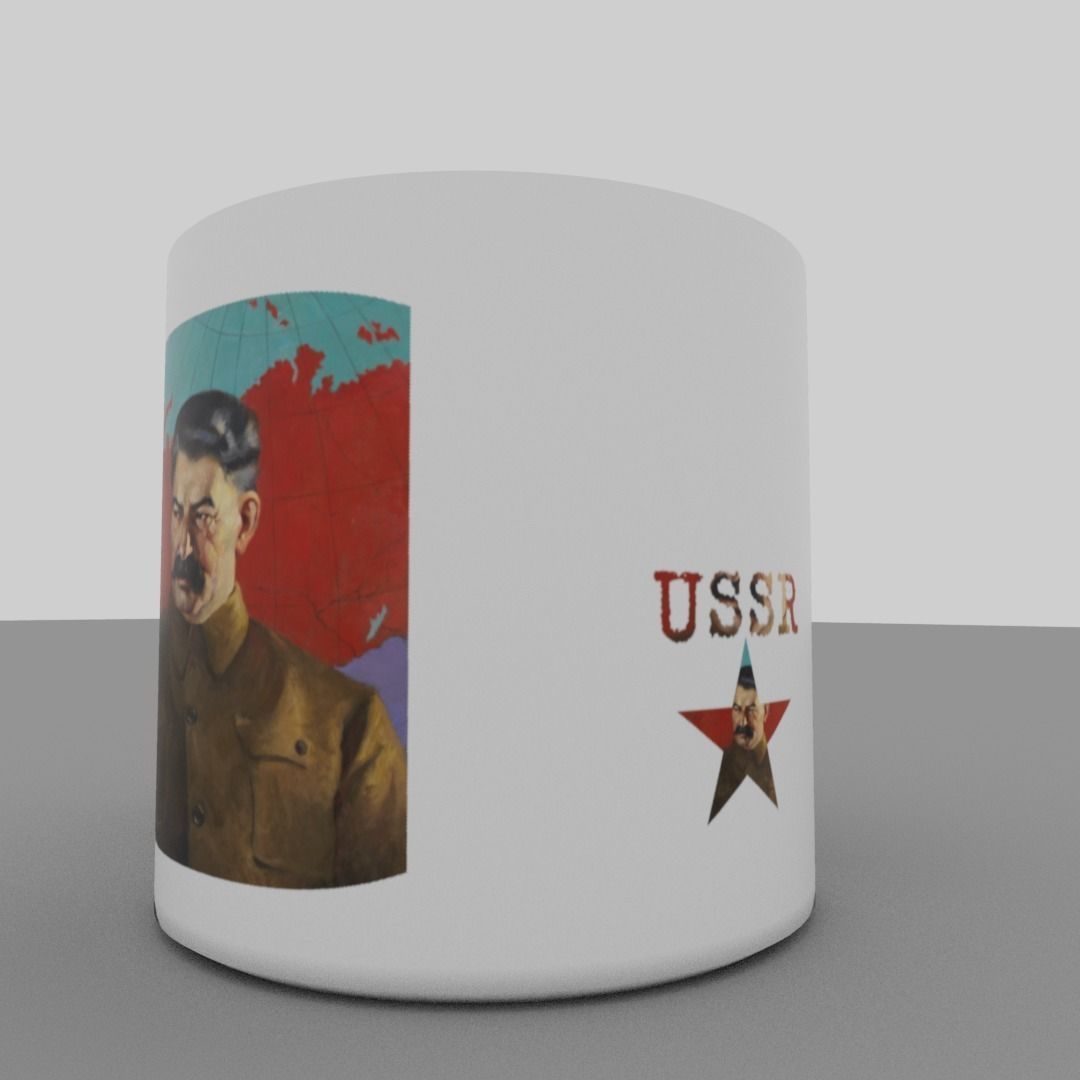 Joseph Stalin mug Low-poly 3D model_5