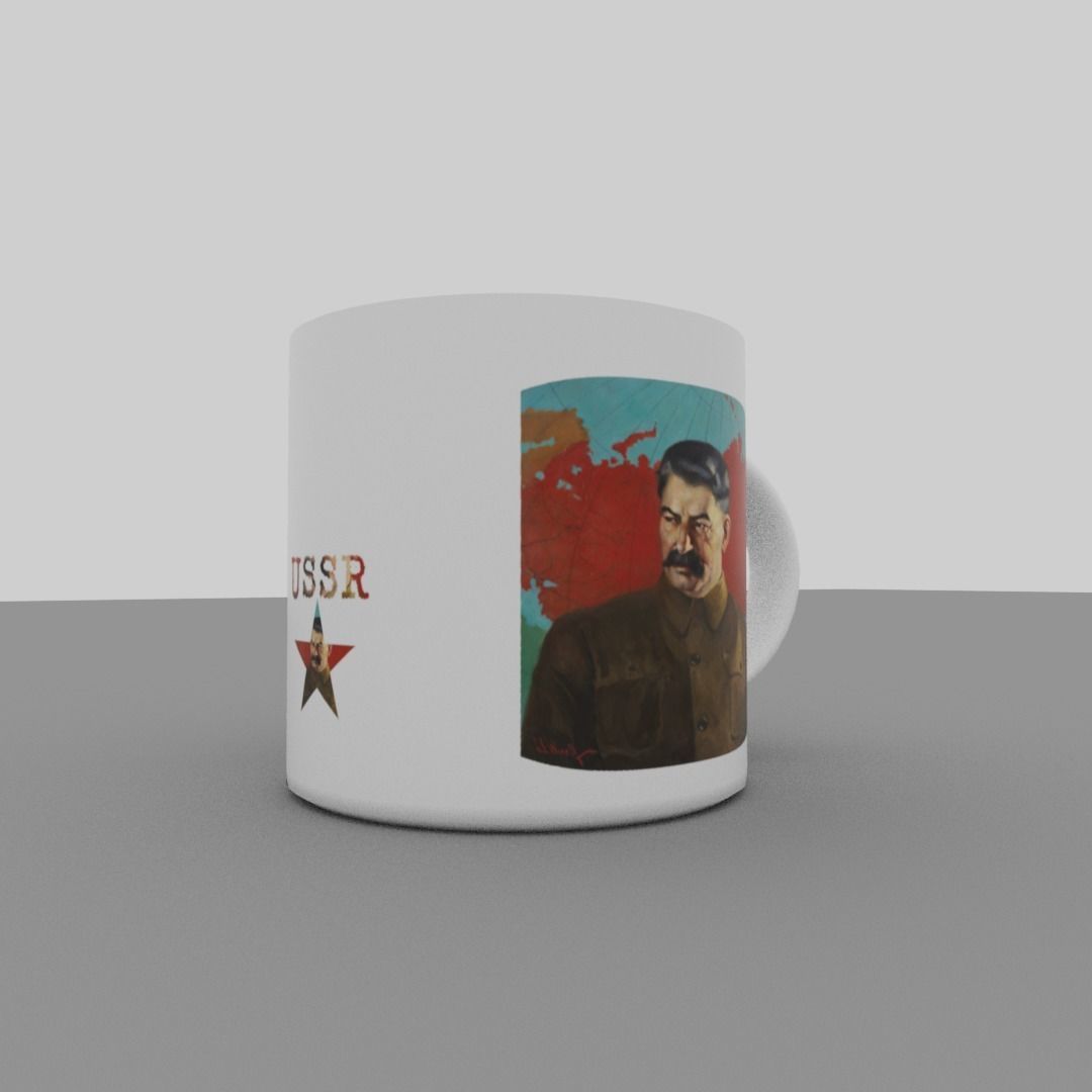 Joseph Stalin mug Low-poly 3D model_16
