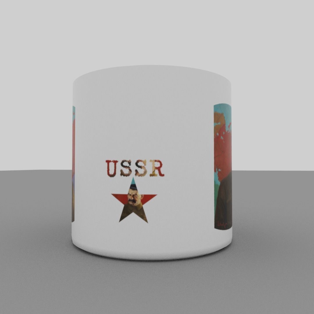 Joseph Stalin mug Low-poly 3D model_2