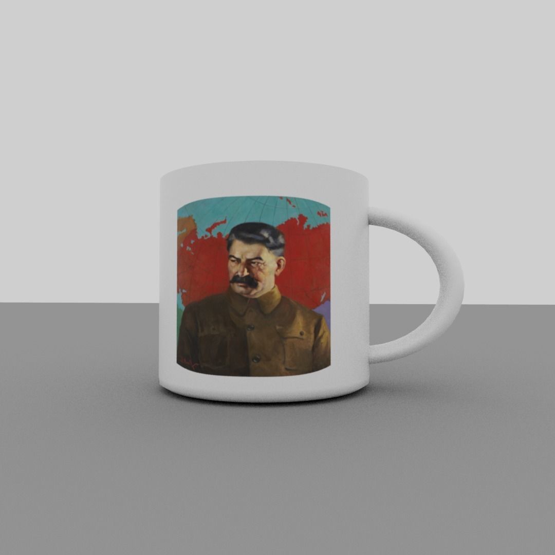 Joseph Stalin mug Low-poly 3D model_1