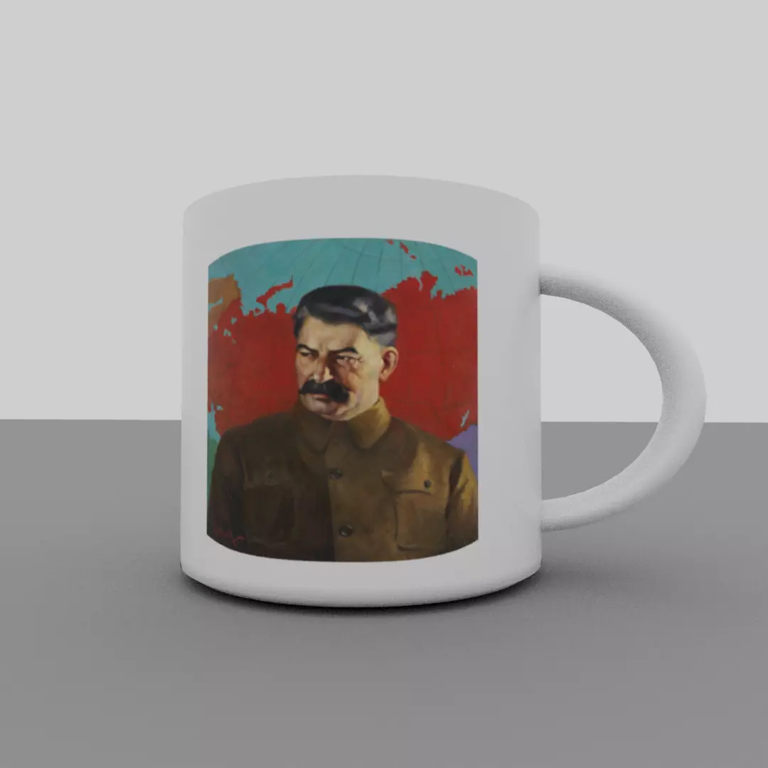 Joseph Stalin mug Low-poly 3D model_0