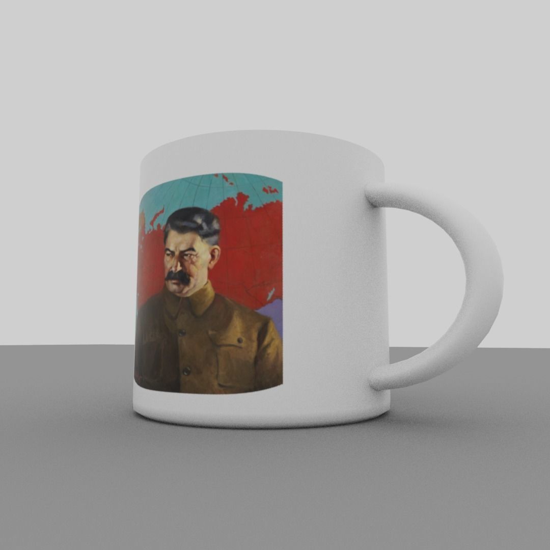 Joseph Stalin mug Low-poly 3D model_11