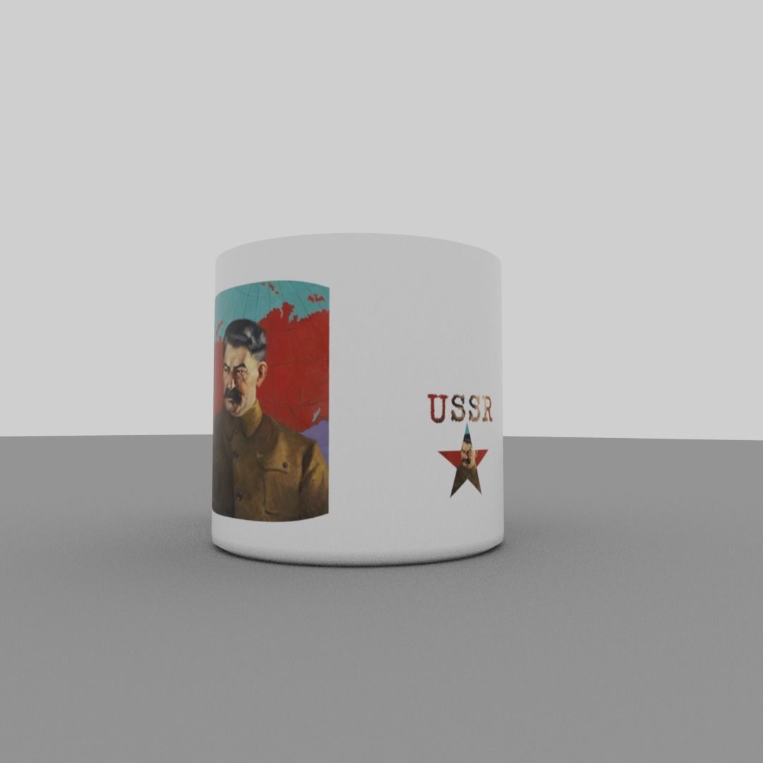 Joseph Stalin mug Low-poly 3D model_4