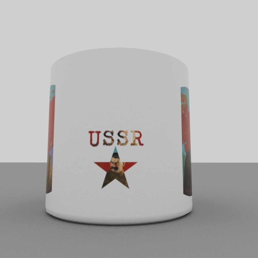 Joseph Stalin mug Low-poly 3D model_7