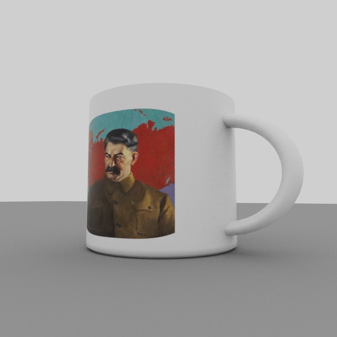 Joseph Stalin mug Low-poly 3D model_15